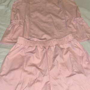 Soft Pink Two-Piece shorts Set